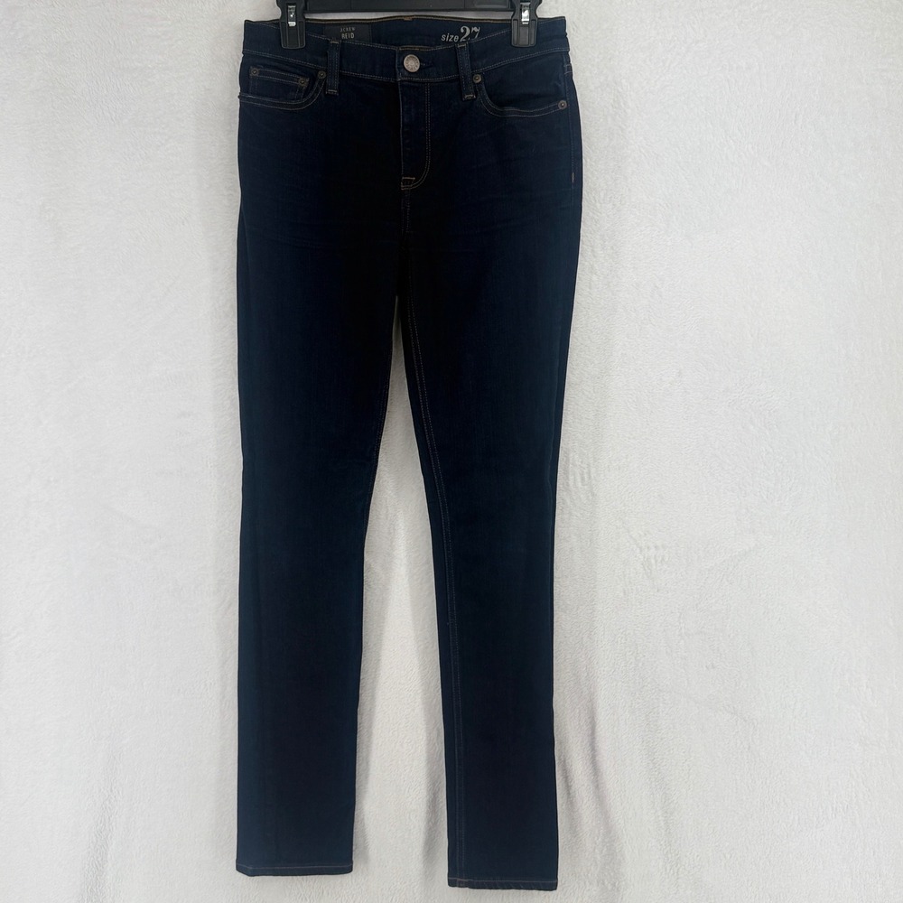 J.Crew Reid Slim Straight Jeans Womens 27 Dark Wash Indigo Stretch Denim‎